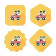 wedding car flat icon with long shadow eps10 N36