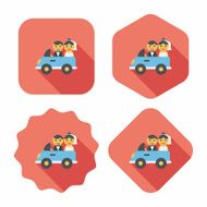 wedding car flat icon with long shadow eps10 N39