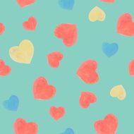 Seamless hand drawn marker heart pattern