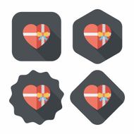 Valentine&#039;s Day present flat icon with long shadow eps10 N69