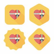 Valentine&#039;s Day present flat icon with long shadow eps10 N71