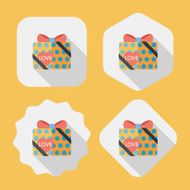 Valentine&#039;s Day present flat icon with long shadow eps10 N73