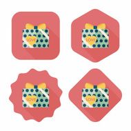 Valentine&#039;s Day present flat icon with long shadow eps10 N75