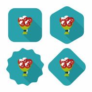Valentine&#039;s Day flower flat icon with long shadow eps10 N58