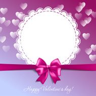 Valentine&#039;s card with a bow and hearts