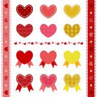 Set of decorative hearts