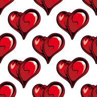 Retro red hearts seamless pattern