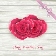 Couple Hearts of red roses on wood EPS 10 N2