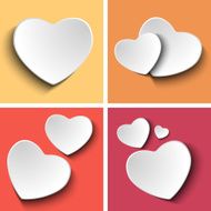 Valentines Day Set of Four Colorful Squares