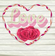 Word Love on old vintage wooden plates EPS 10