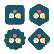 Valentine's day couple flat icon with long shadow eps10 N50
