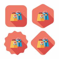 Valentine&#039;s Day present flat icon with long shadow eps10 N77