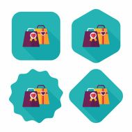 Valentine&#039;s Day present flat icon with long shadow eps10 N78