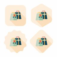 Valentine&#039;s Day present flat icon with long shadow eps10 N79