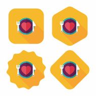 Valentine&#039;s Day flat icon with long shadow eps10 N9