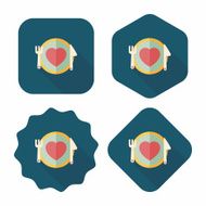 Valentine&#039;s Day flat icon with long shadow eps10 N10