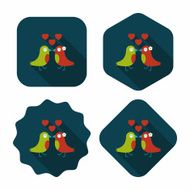 Valentine's Day lover bird flat icon with long shadow eps10 N72