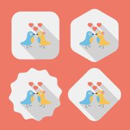 Valentine's Day lover bird flat icon with long shadow eps10 N73