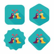 Valentine's Day lover bird flat icon with long shadow eps10 N74