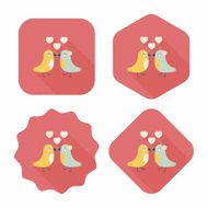 Valentine's Day lover bird flat icon with long shadow eps10 N75