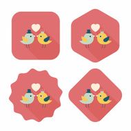 Valentine's Day lover bird flat icon with long shadow eps10 N79