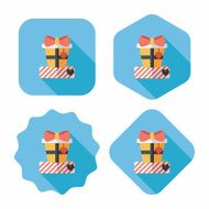 Valentine&#039;s Day present flat icon with long shadow eps10 N81
