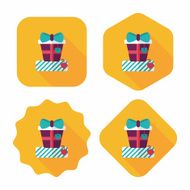 Valentine&#039;s Day present flat icon with long shadow eps10 N82