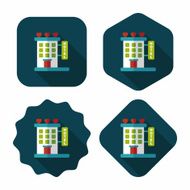 Valentine's day hotel flat icon with long shadow eps10 N20