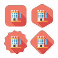 Valentine's day hotel flat icon with long shadow eps10 N21