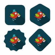 Valentine's Day lover bird flat icon with long shadow eps10 N80