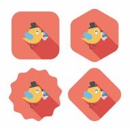 Valentine's Day lover bird flat icon with long shadow eps10 N81