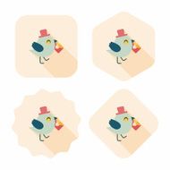 Valentine's Day lover bird flat icon with long shadow eps10 N83