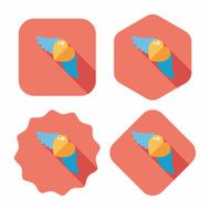 Valentine&#039;s Day love heart flat icon with long shadow eps10 N42