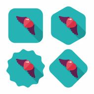 Valentine&#039;s Day love heart flat icon with long shadow eps10 N43