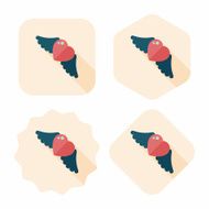 Valentine&#039;s Day love heart flat icon with long shadow eps10 N44