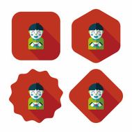 Valentine's day boy flat icon with long shadow eps10 N9