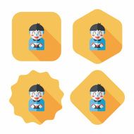 Valentine's day boy flat icon with long shadow eps10 N10