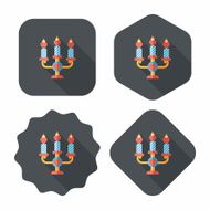 Valentine's Day candle flat icon with long shadow eps10 N55