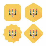 Valentine's Day candle flat icon with long shadow eps10 N57