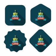 Valentine&#039;s Day cake flat icon with long shadow eps10 N36
