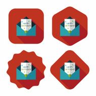 Happy birthday card flat icon with long shadow eps10 N39