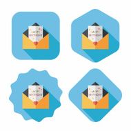 Happy birthday card flat icon with long shadow eps10 N40