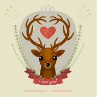 Greeting card with deer