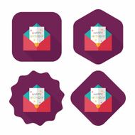 Happy birthday card flat icon with long shadow eps10 N41