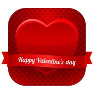 Modern vector heart with ribbon