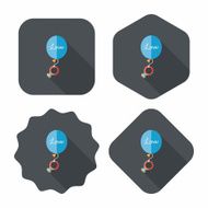 wedding balloons with diamond rings flat icon N9