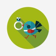 wedding bird with diamond ring flat icon N10