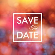 Save the date for personal holiday Wedding invitation blurred N2