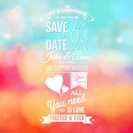 Save the date for personal holiday Wedding invitation blurred N3