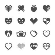 heart and valentine day icon set 3 vector eps10 N2
